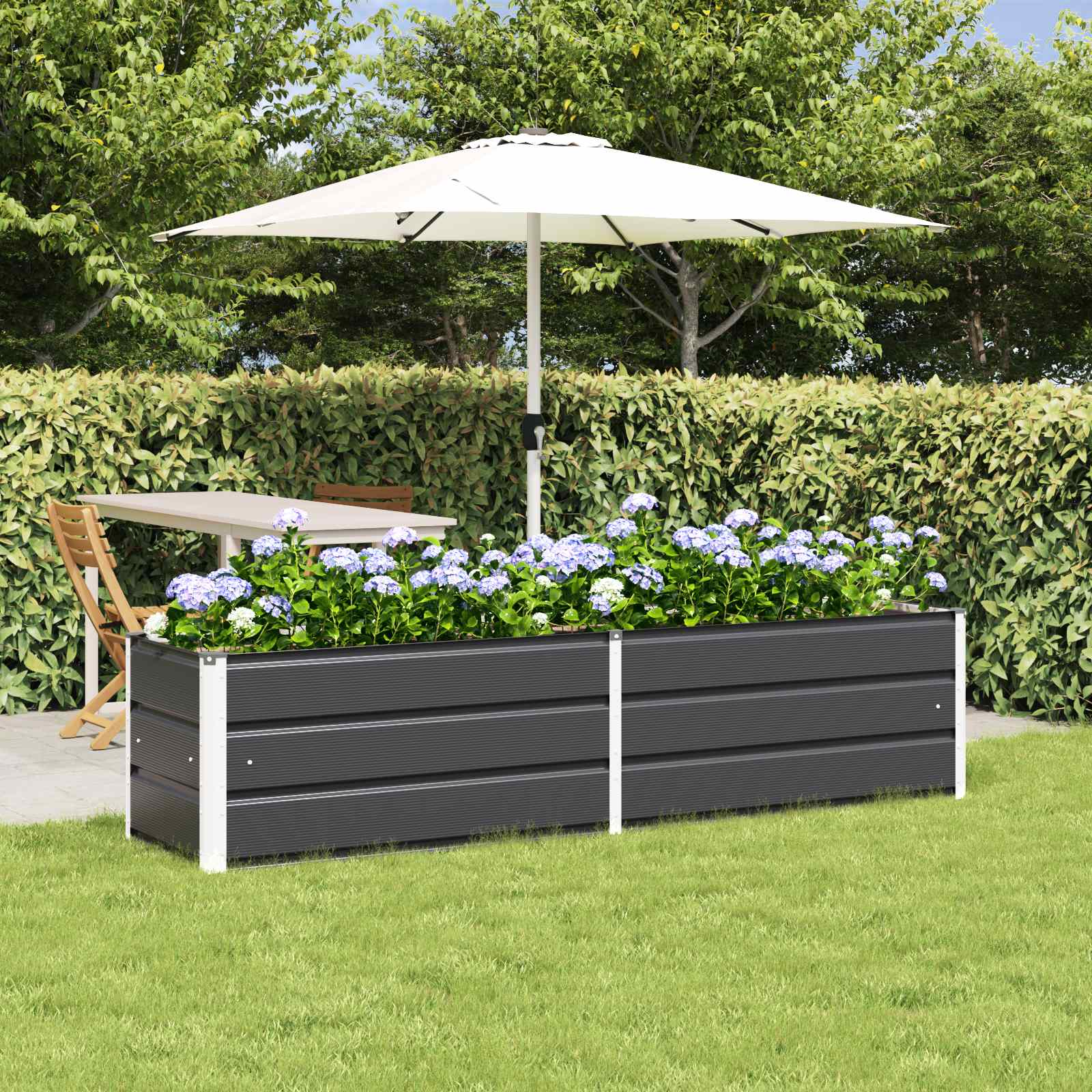 Donica Antracyt 195 x 50 x 45 cm Stal Galwanizowana vidaXL