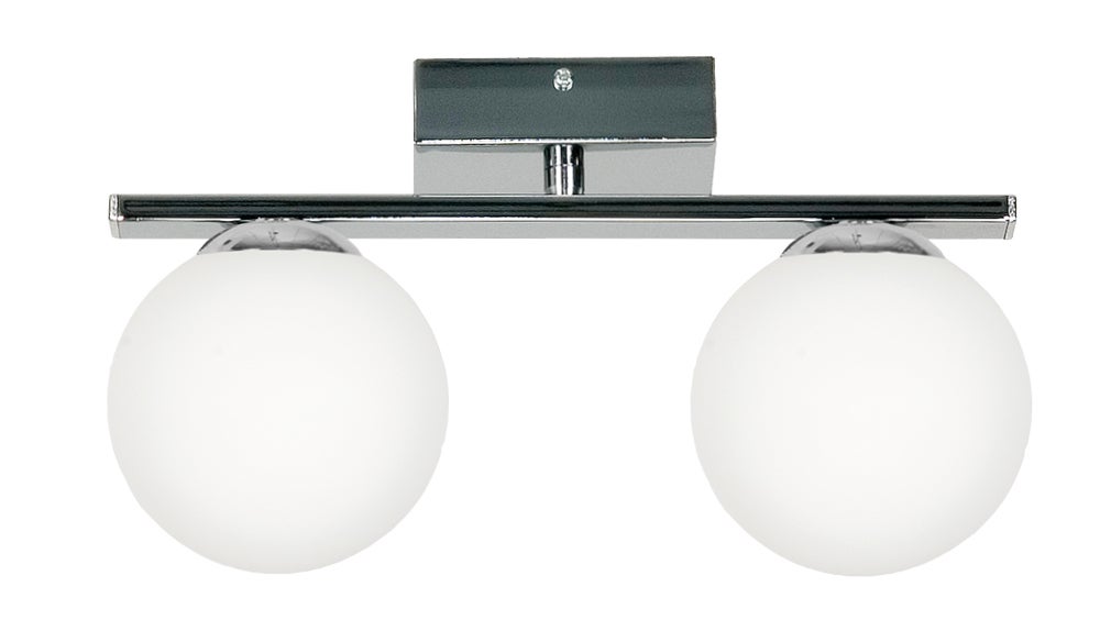 Lampa sufitowa chromowana białe kule 2xE14 FOREST do kuchni nad stół Edylit