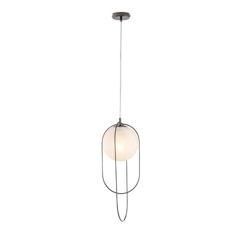 Sospensione in ferro bronzato 1 luce con sfera dm.20 H.56 - MAX 156 - Ø23