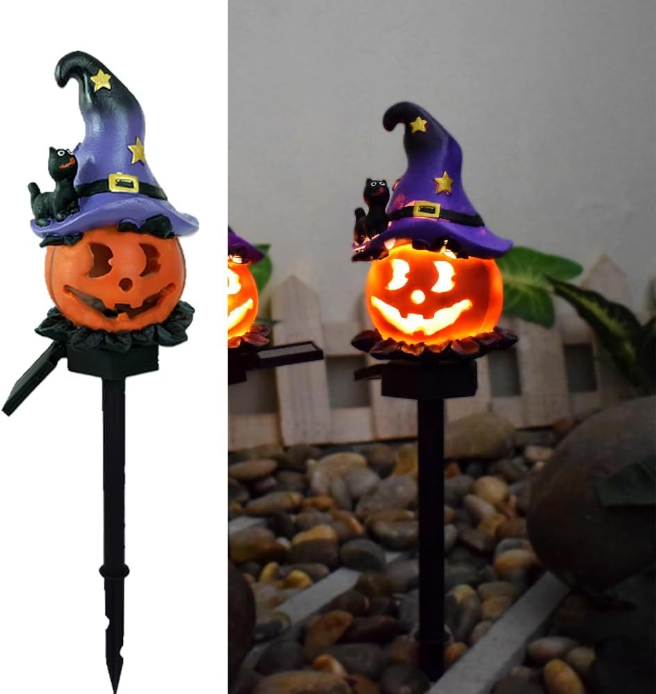 Lampki ogrodowe LED w kształcie dyni zasilane energią słoneczną, lampa dekoracyjna na Halloween na zewnątrz, urocze lampki ogrodowe w kształcie dyni