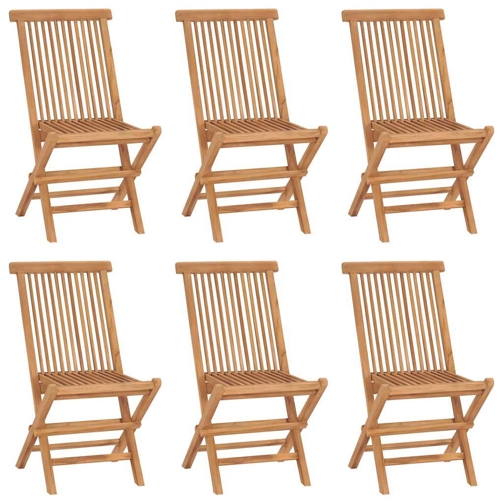 6x Krzesło Ogrodowe Drewniane Składane z Litego Teku na Balkon