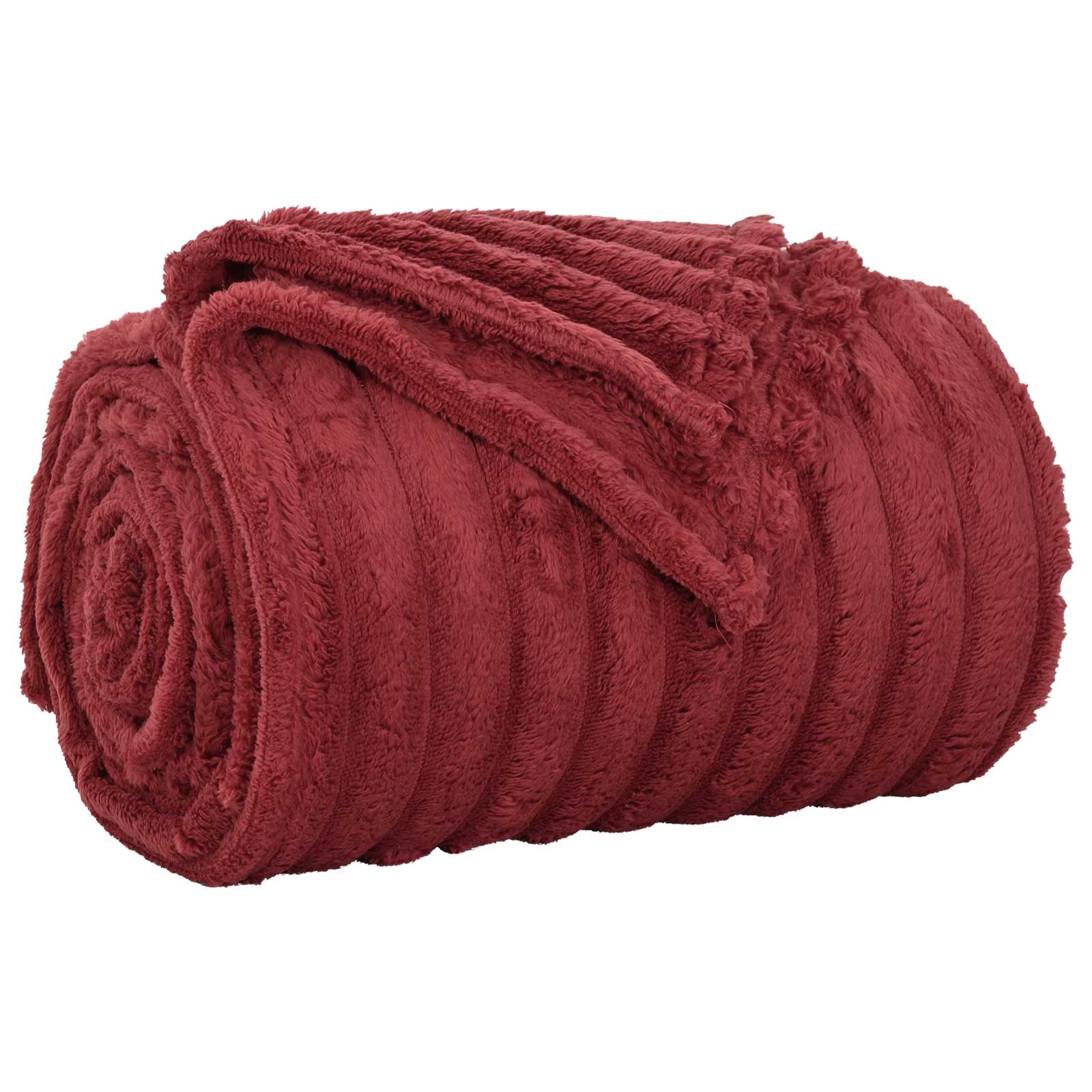 Koc Polarowy Narzuta na Łóżko 240x270 cm 260 g/m² Bordowy