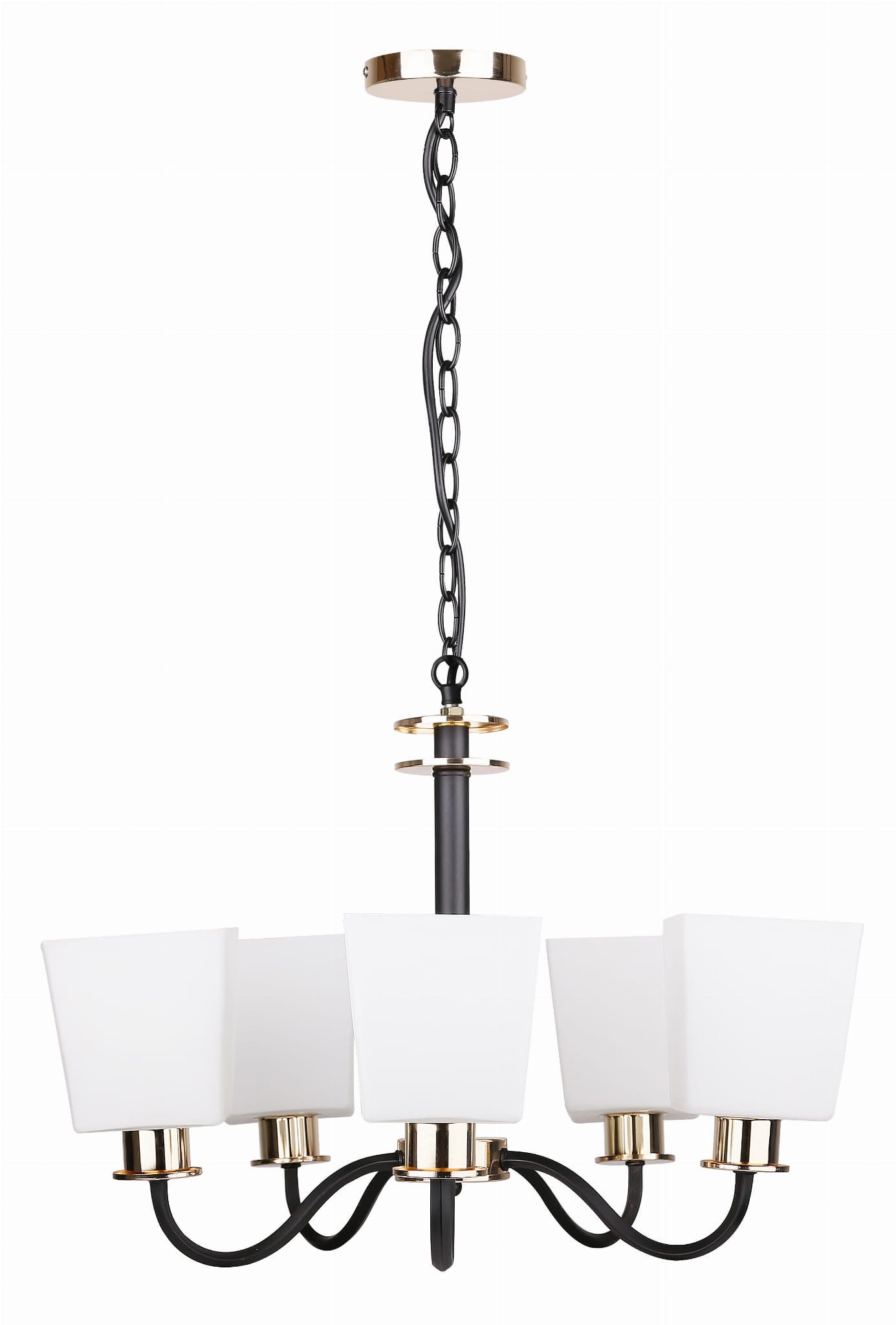 Lampa wisząca Schubert czarno-biała-złota 5xE27x40W wym: 100 x 53 x 53 cm metal Candellux