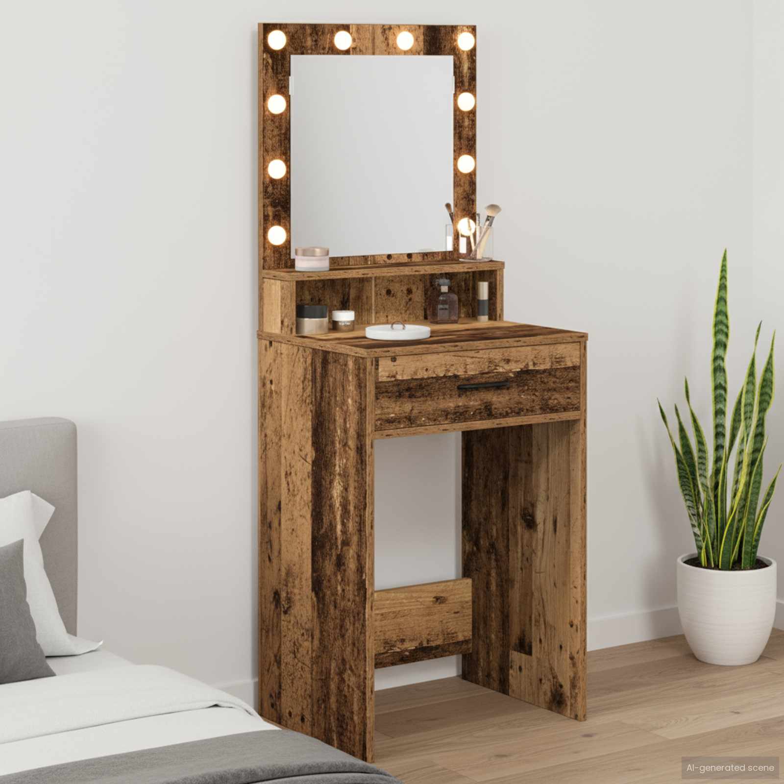 Toaletka Stare drewno 50 x 41 x 135 cm Materiał drewnopochodny vidaXL