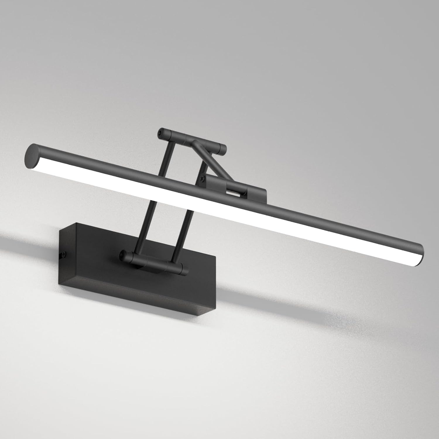 7W Czarna lampa łazienkowa LED Lustro 40 cm, Oświetlenie łazienkowe, Obrotowa lampa łazienkowa do lustra, Żelazny kinkiet, Lustro łazienkowe 4000K Zim