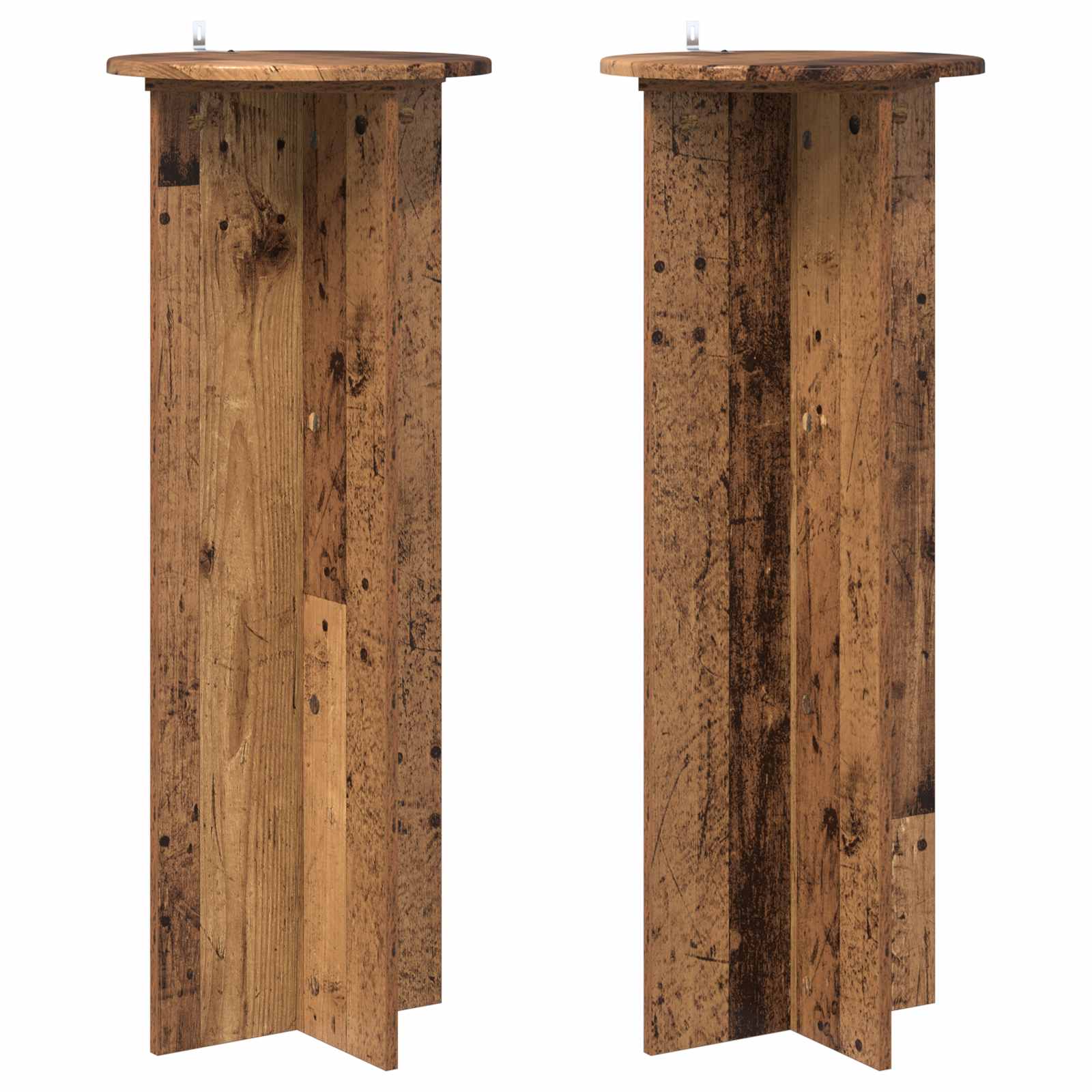 2x Stojak na Rośliny 100 cm Stare Drewno Ø40 cm do Salonu