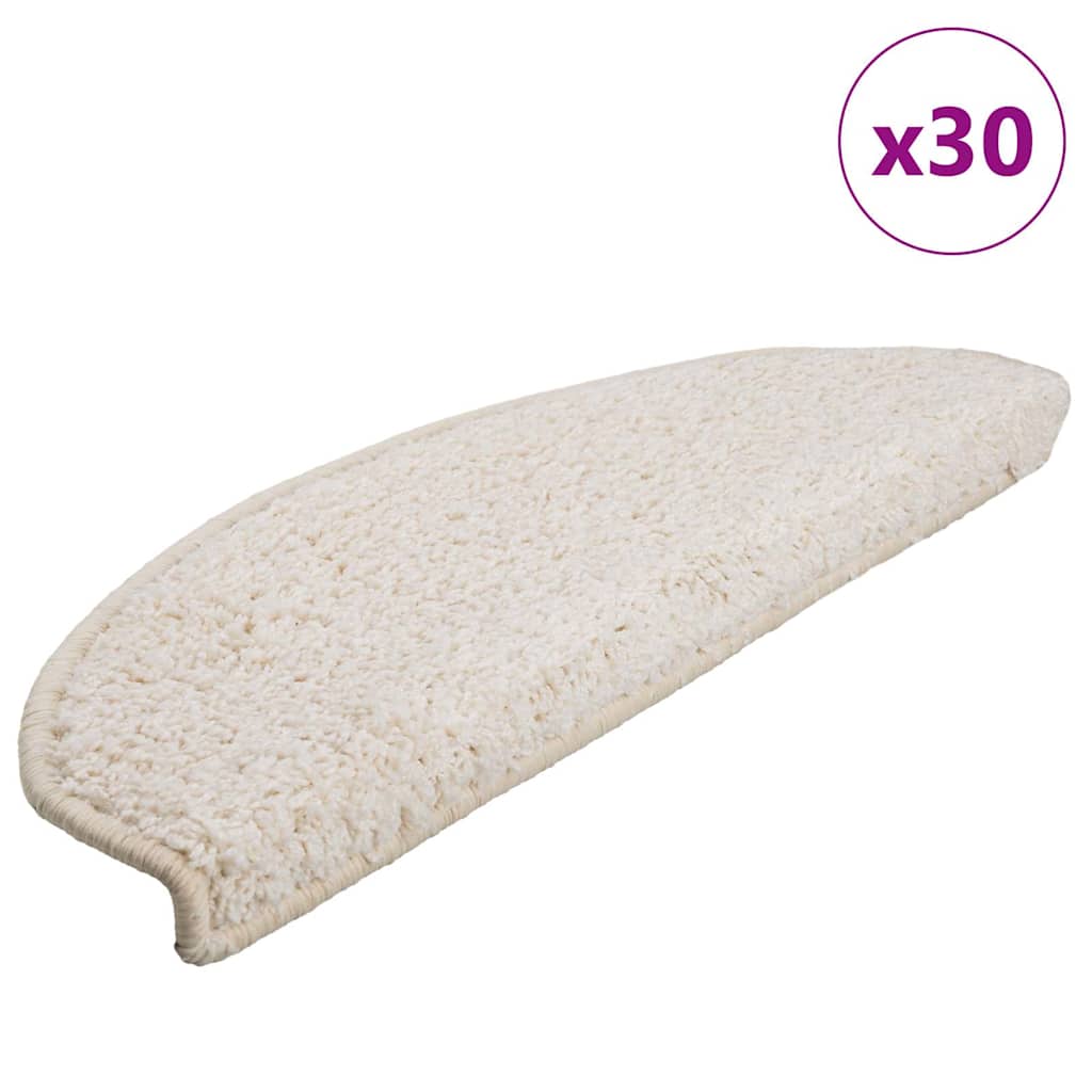 Maty na schody 30 szt. 65x21x4 cm Białe półokrągłe duże vidaXL