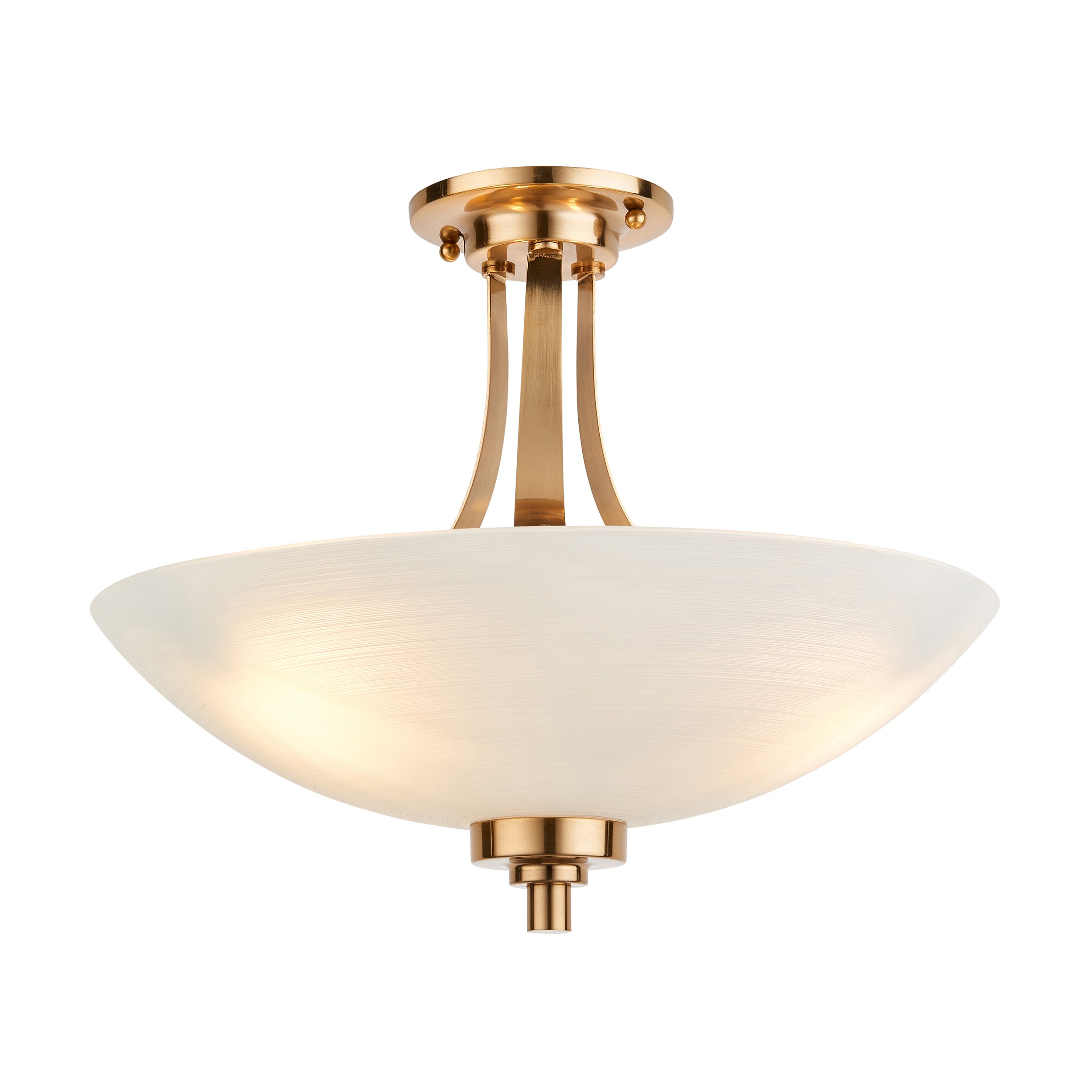 Lampa sufitowa klasyczna postarzana mosiężna szczotkowana szklany mleczny talerz 3xE27 10W WELLES Endon