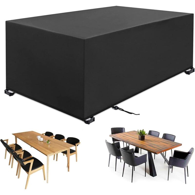 Pokrowiec ochronny na meble ogrodowe zewnętrzne wykonany z tkaniny Oxford 210D, wodoodporny, odporny na promieniowanie UV, prostokątny (210x110x70cm)