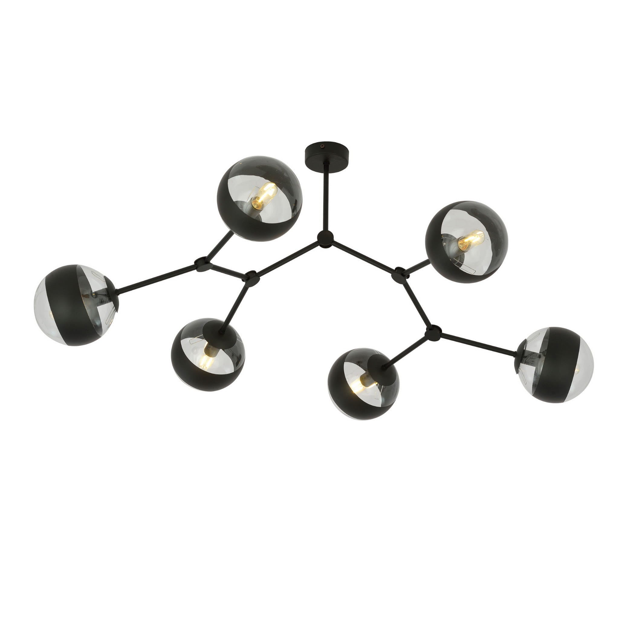 Żyrandol Emibig 6xE14 40W SPACE 6 BLACK/STRIPE 1135/6