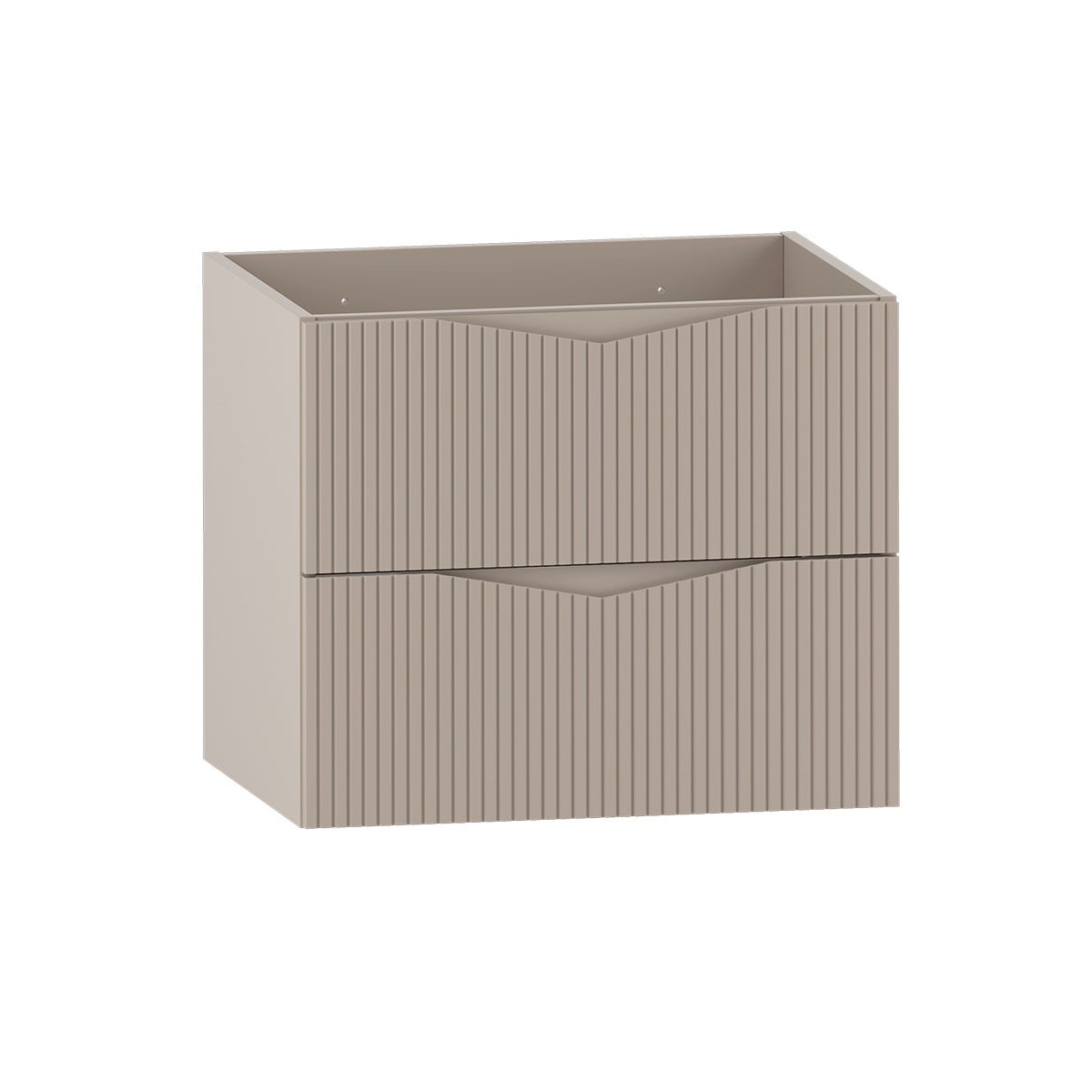 Szafka łazienkowa CLEO 60 cm beżowa wisząca ryflowane fronty MDF bez blatu