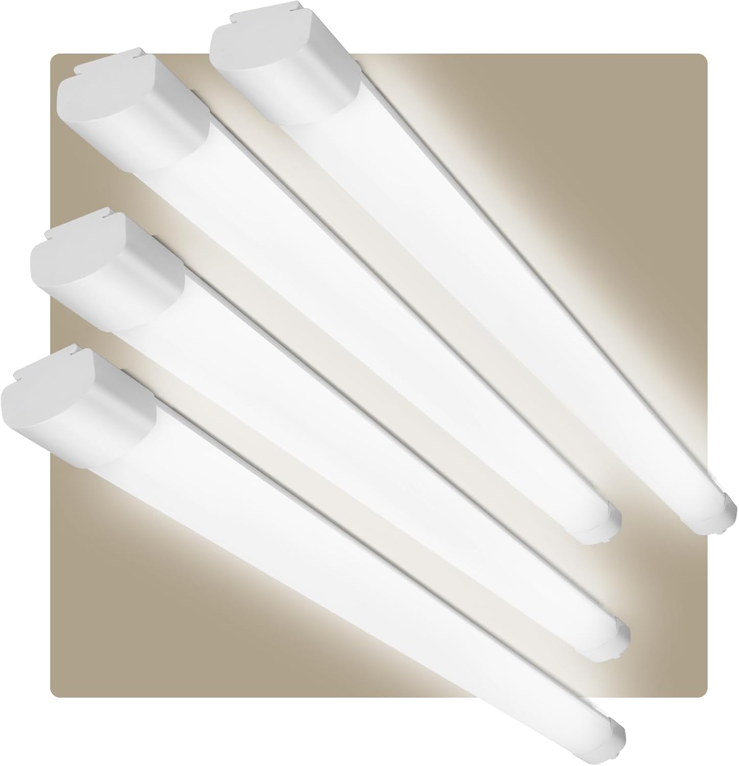LOVHAUS Zestaw 4 Sufitowych Lamp LED do Łazienki 60CM, 2200LM, Podłączane Oświetlenie Rurowe LED Biały Neutralny IP65 do Warsztatu, Magazynu, Garażu