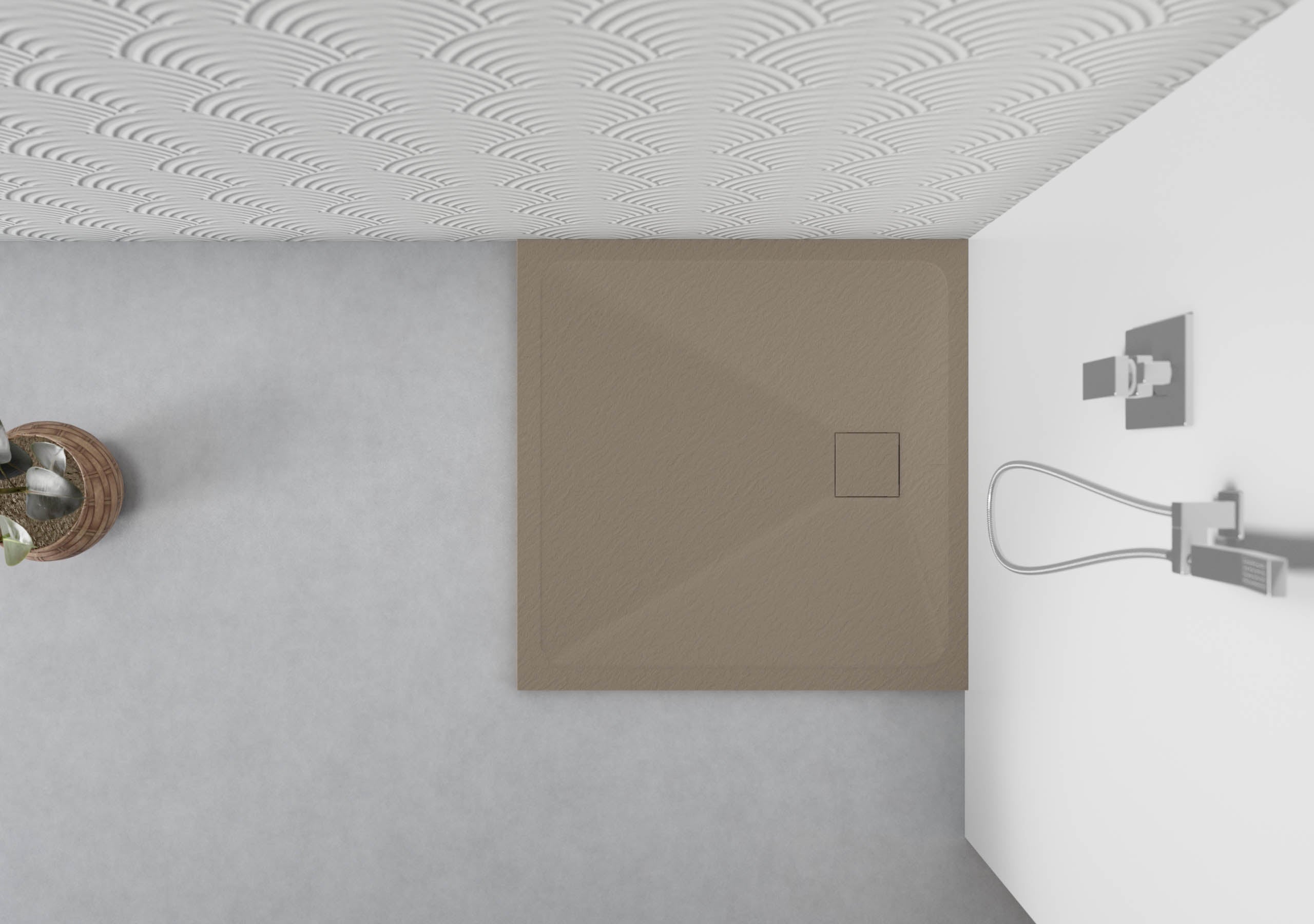 Brodzik STONE SEVANTE 80x80 brązowy z syfonem 1 szt.