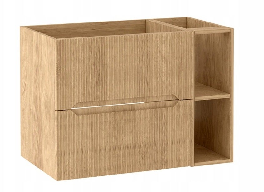 Szafka łazienkowa NOVO 80 cm hikora wisząca 60+20 z regałem