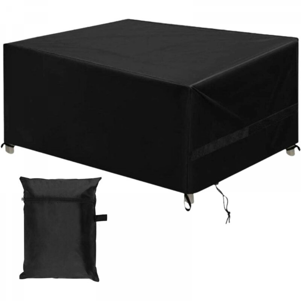Pokrowiec ochronny na meble ogrodowe, tkanina Oxford 420D, wodoodporny i odporny na rozdarcia, na leżak plażowy, na patio, czarny, 180 x 120 x 74 cm