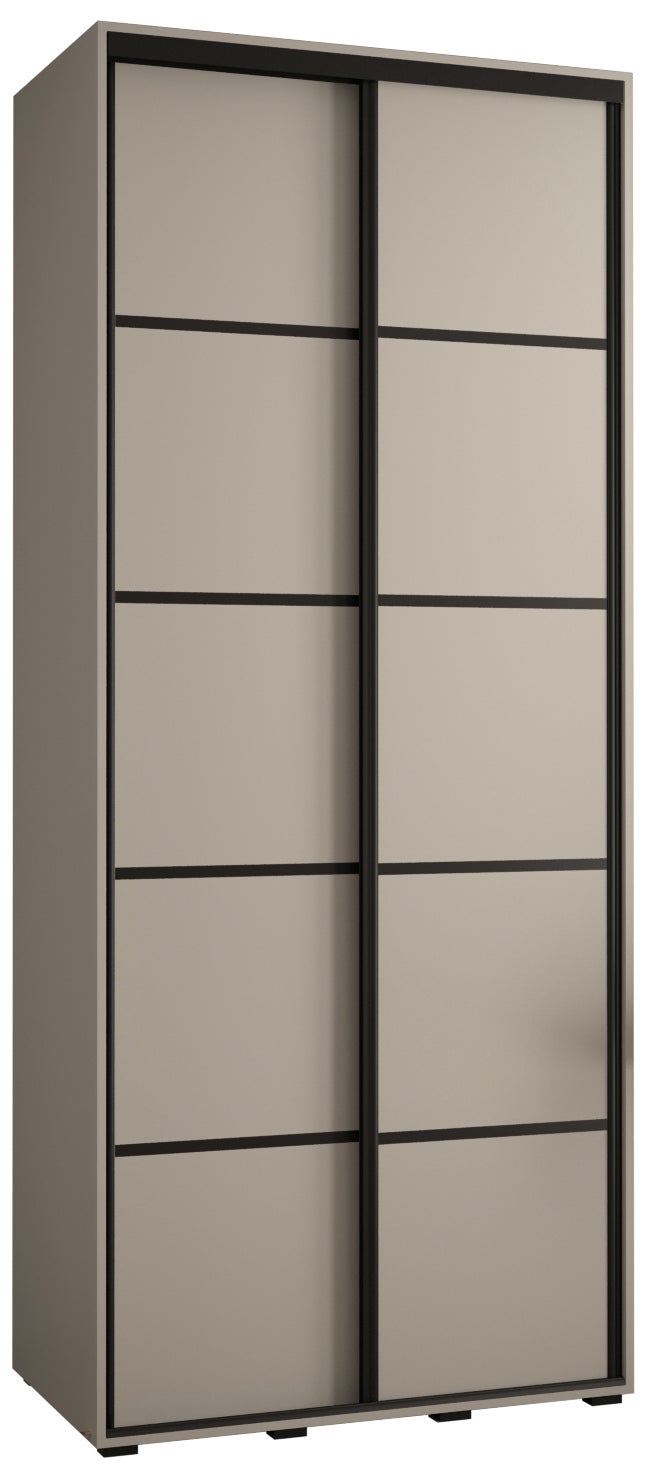 Szafa przesuwna wysoka Dakota 4 110 x 60 x 235,2 cm kaszmir + u. czarny - Abiks Meble