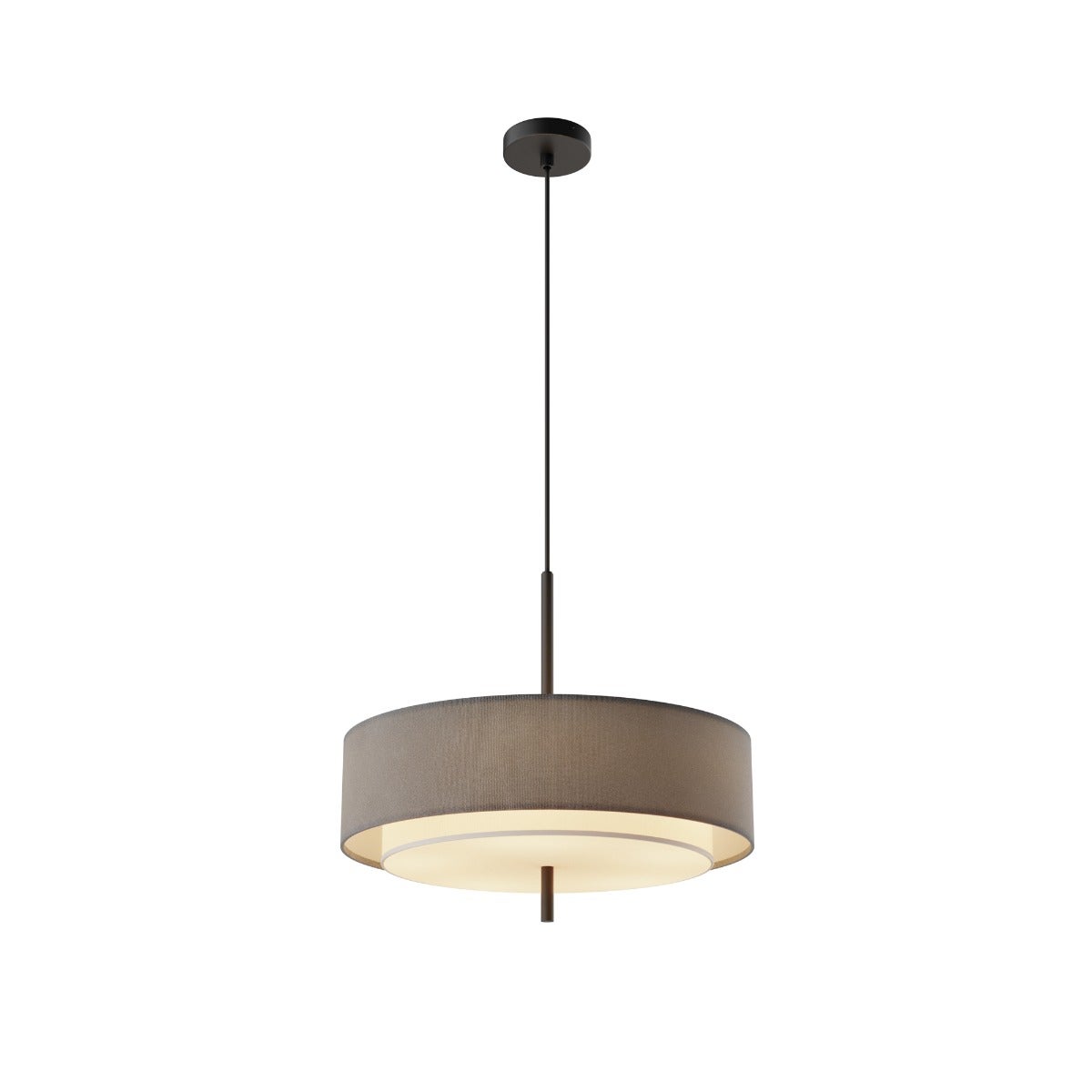 Maytoni Bergamo Nowoczesna cylindryczna lampa sufitowa w kolorze czarnym 5xE27 z szarym kloszem