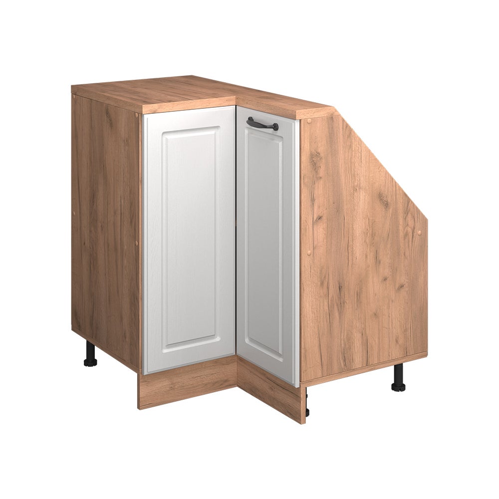 Vicco Szafa skosna Szafka narożna Rion, Biały dworek/złoty dąb, 75.6 x 81.6 cm z 1 drzwiami