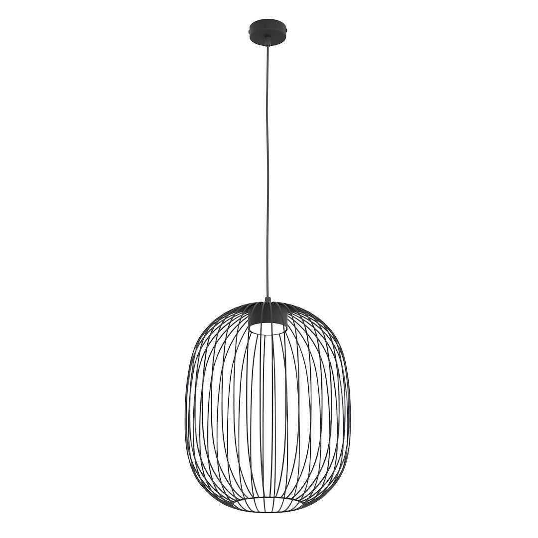 Lampa wisząca industrialna czarna owalny druciany klosz 1xGX53 10W MANTRA Emibig