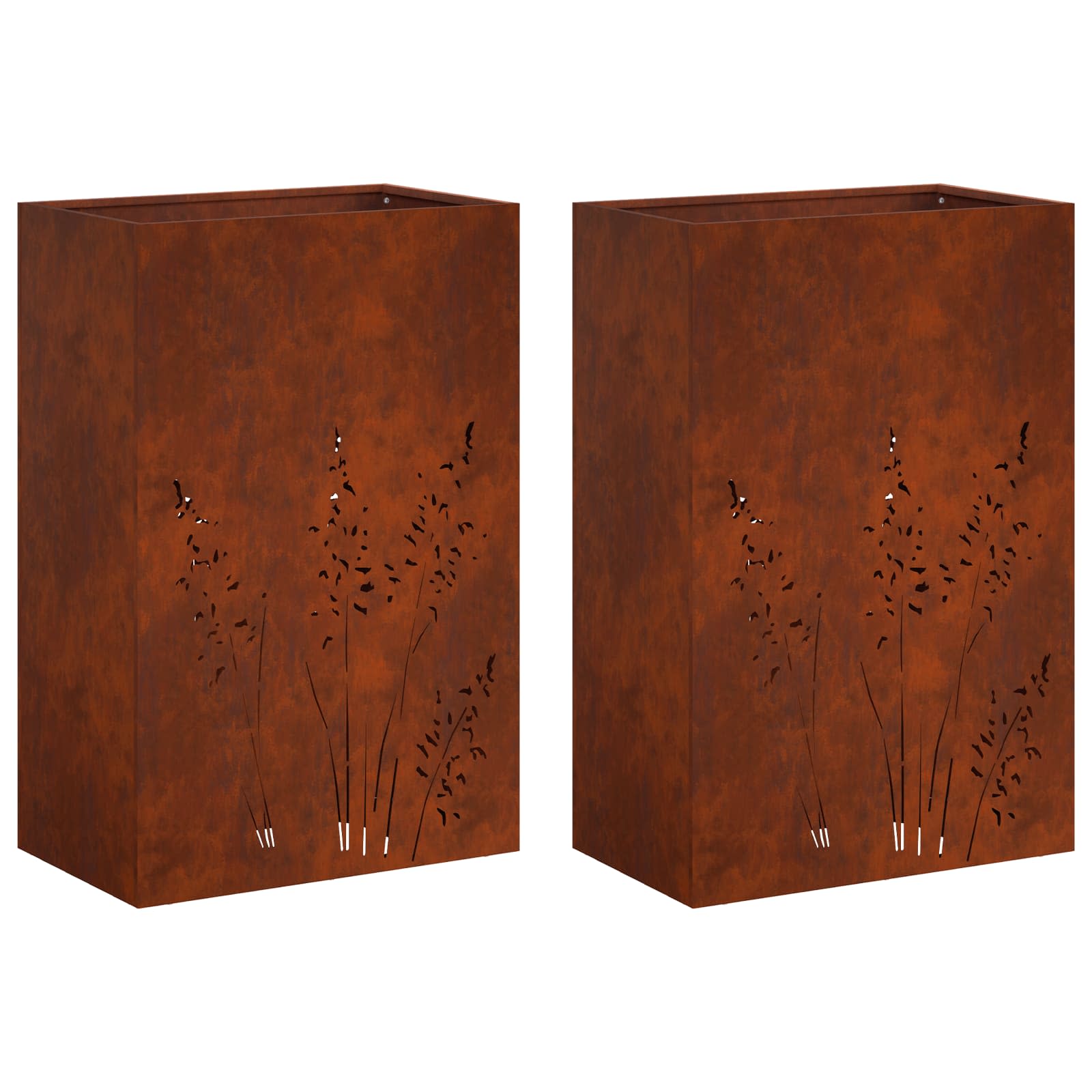 2x Donica Ogrodowa Corten 50x30x75 cm Rdzawa na Taras na Balkon