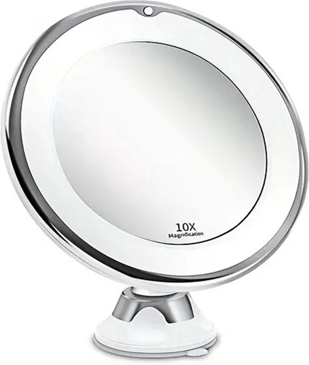 Lustro makijażu Ultra LED lampkami Lights 10-krotnym powiększeniem, lusterko golenia przyssawką, regulowane 360°, bezprzewodowe, 3 do Century of do