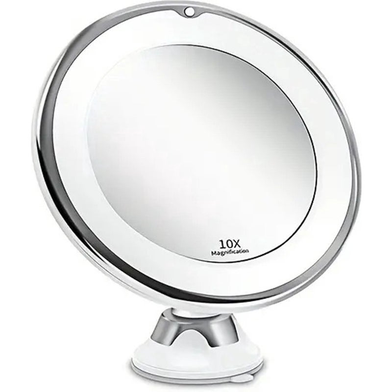 Lustro makijażu Ultra LED lampkami Lights 10-krotnym powiększeniem, lusterko golenia przyssawką, regulowane 360°, bezprzewodowe, 3 do Century of do