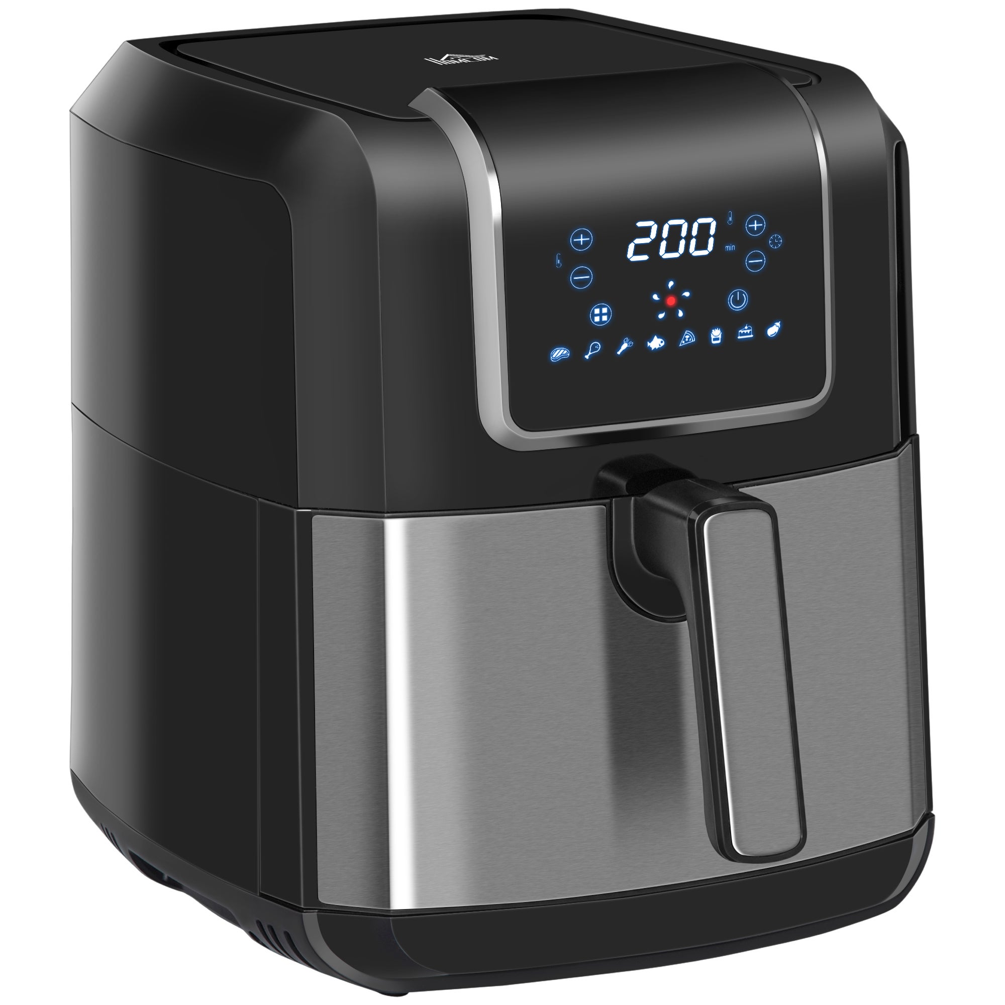 Frytkownica beztłuszczowa 6,5 l 1700 W z 8 programami, ekranem LED, regulacją temperatury i nieprzywierającym koszem, czarna