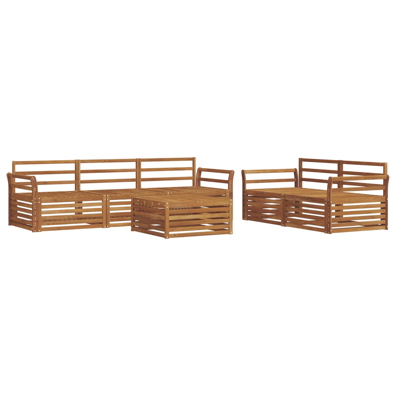 Zestaw sof na zewnątrz 6 pcs Naturalny Lite Drewno Akacji