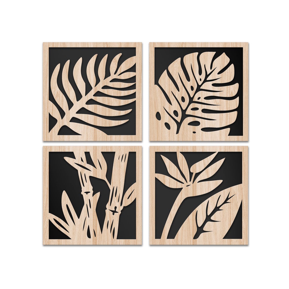 Palmy 96x96 cm - Obraz dekoracyjny wycinany laserowo z drewna kompozytowego i PVC