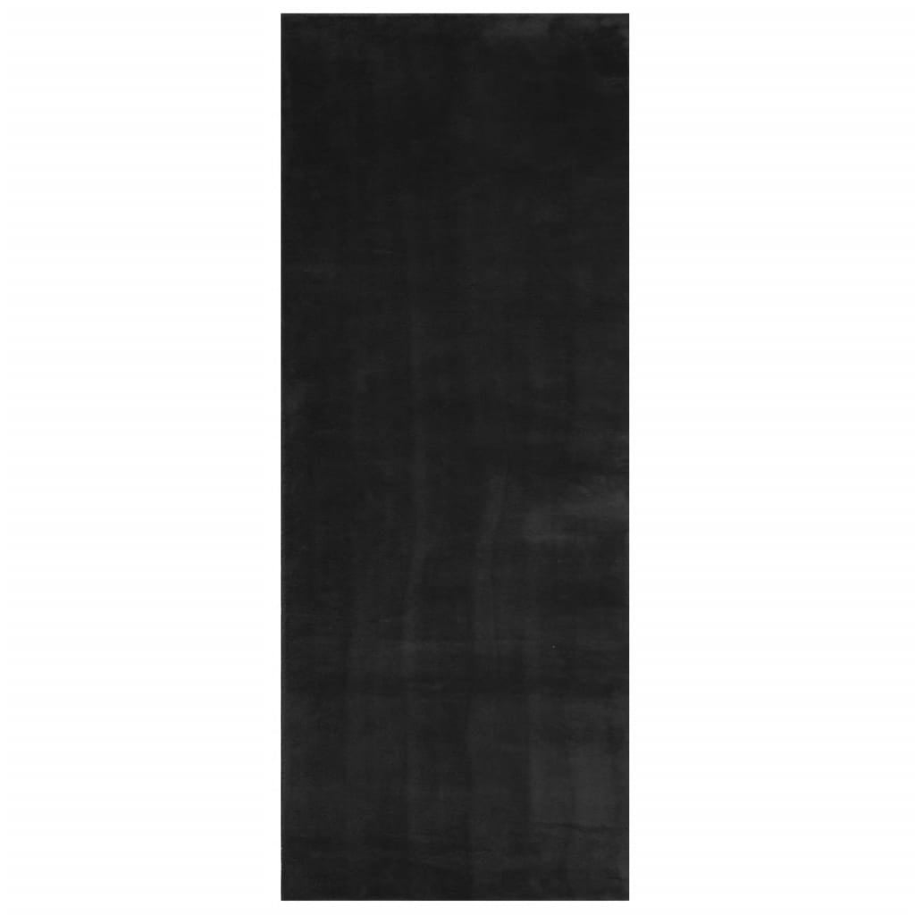 Dywan z Krótkim Włosiem 80x200 cm Czarny do Salonu Antypoślizgowy
