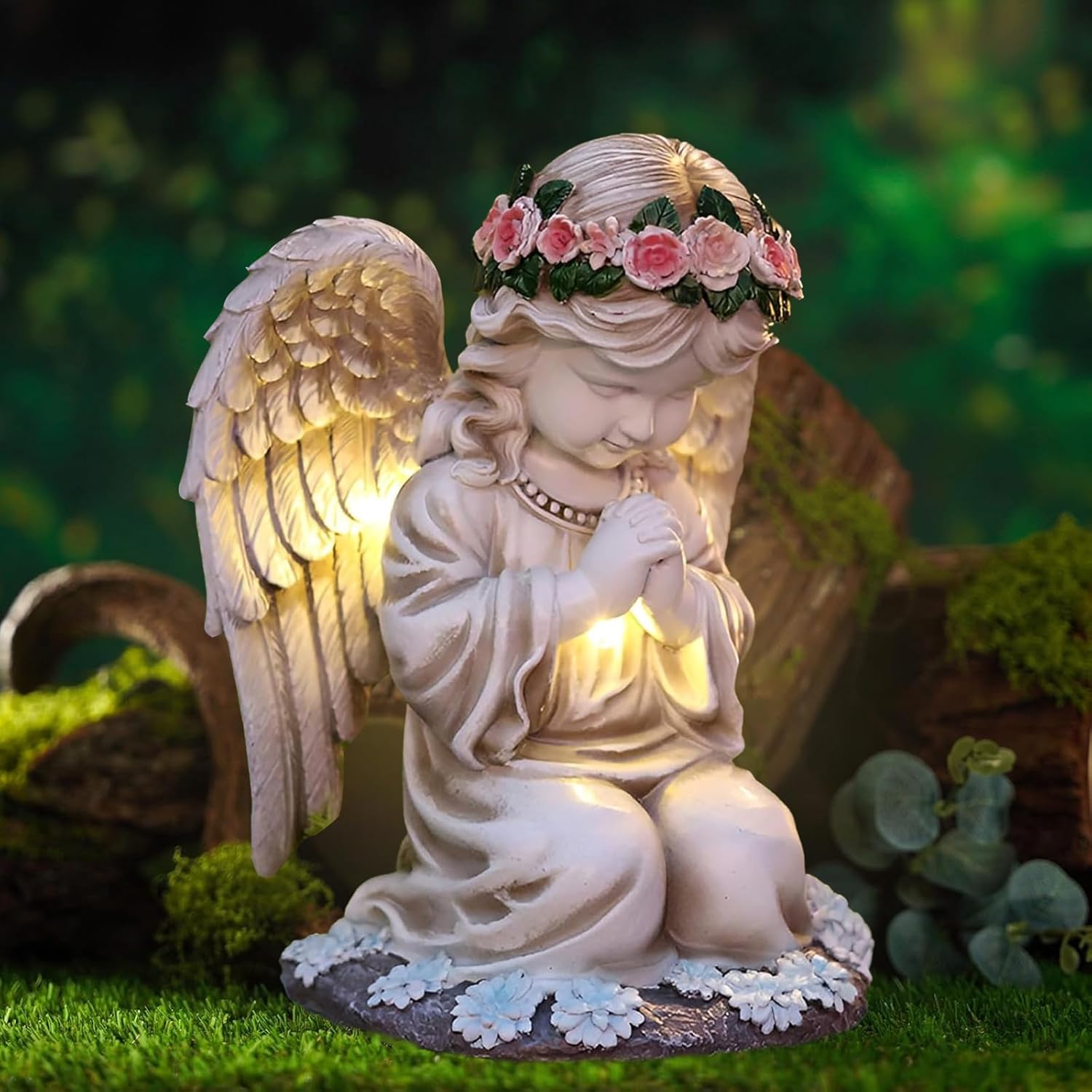 Modlący się figurki solarne ogrodu, figurka ogrodowa, figurka stróża, latarnia solarna LED, figurka stróża pl anioł, do rzeźba anioła wróżki, anioła