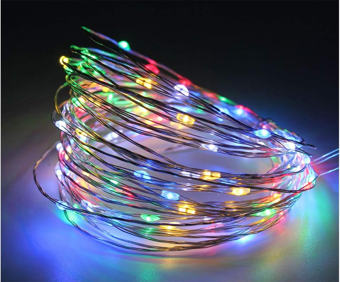 Wielokolorowe diody LED RGB, 50 diod LED, 5 metrów, z miedzianym kablem USB 5 V, wodoodporność IP67, 8 trybów oświetlenia, dekoracja imprez