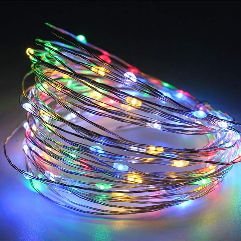 Wielokolorowe diody LED RGB, 50 diod LED, 5 metrów, z miedzianym kablem USB 5 V, wodoodporność IP67, 8 trybów oświetlenia, dekoracja imprez