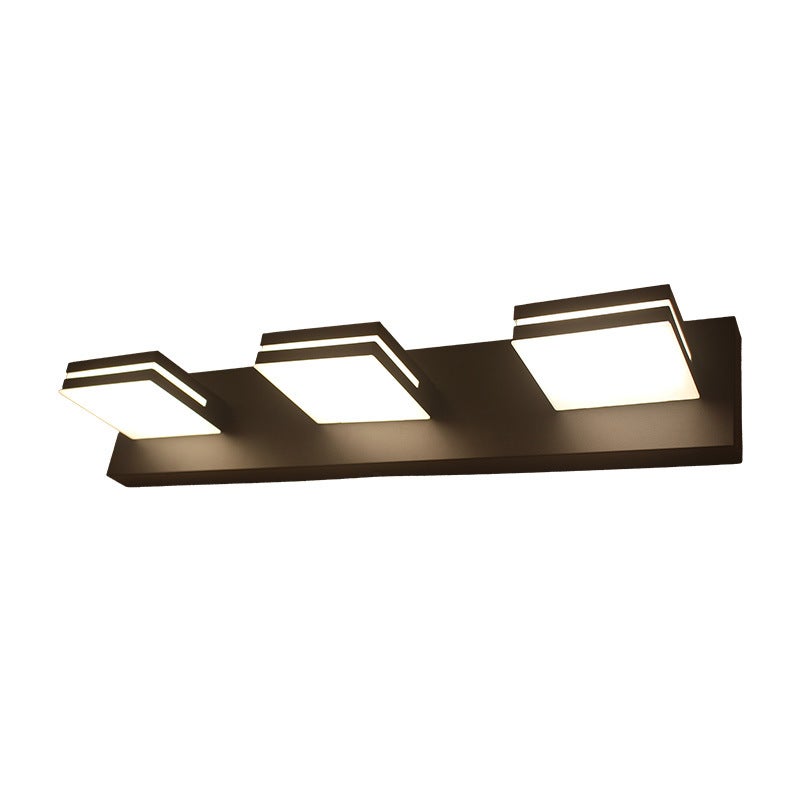 Kinkiet łazienkowy 50cm z 3 diodami LED, matowa czerń, nowoczesny kinkiet lustrzany, materiał akrylowy, trzy kolory.