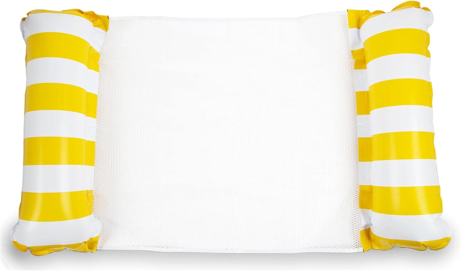 Dmuchany materac do basenu – 120 x 70 cm – Wytrzymały PVC – Do użytku jako hamak lub leżak – Żółty