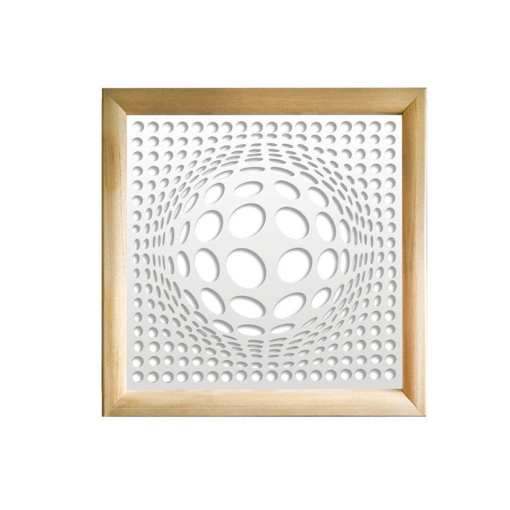 BALLS - Kwadratowe moduły dekoracyjne z drewna i PVC - Rozmiar 73x73 cm - Grubość 64 mm - Kolor wewnętrzny BIAŁY