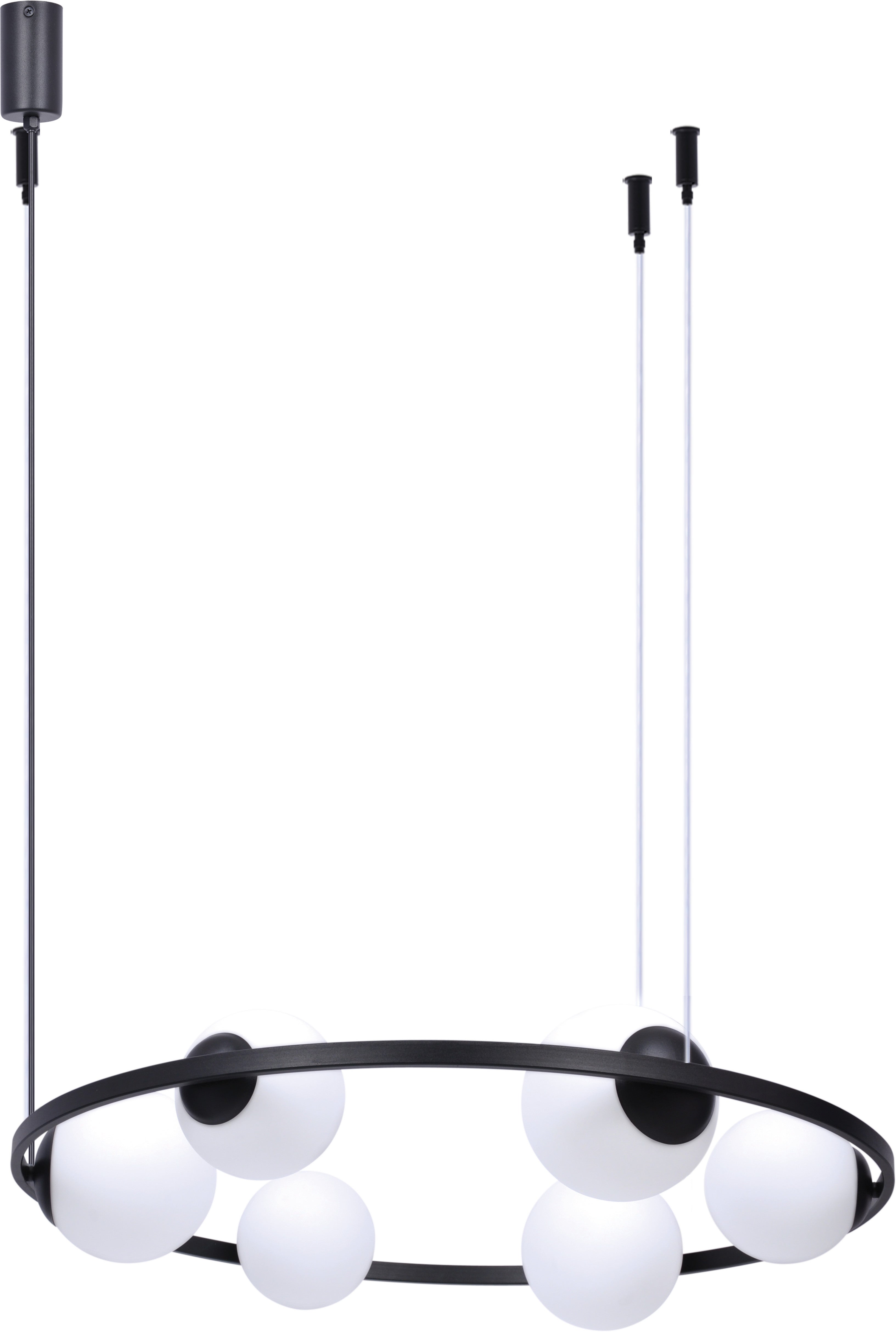 Lampa wisząca czarna białe kule ORBIT 6xE14 / E27 Zuma Line 5007
