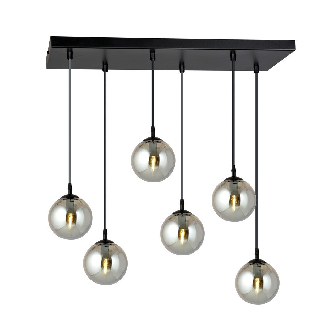 Żyrandol Emibig 6xE14 40W COSMO 6 BL/GRAFIT 712/6