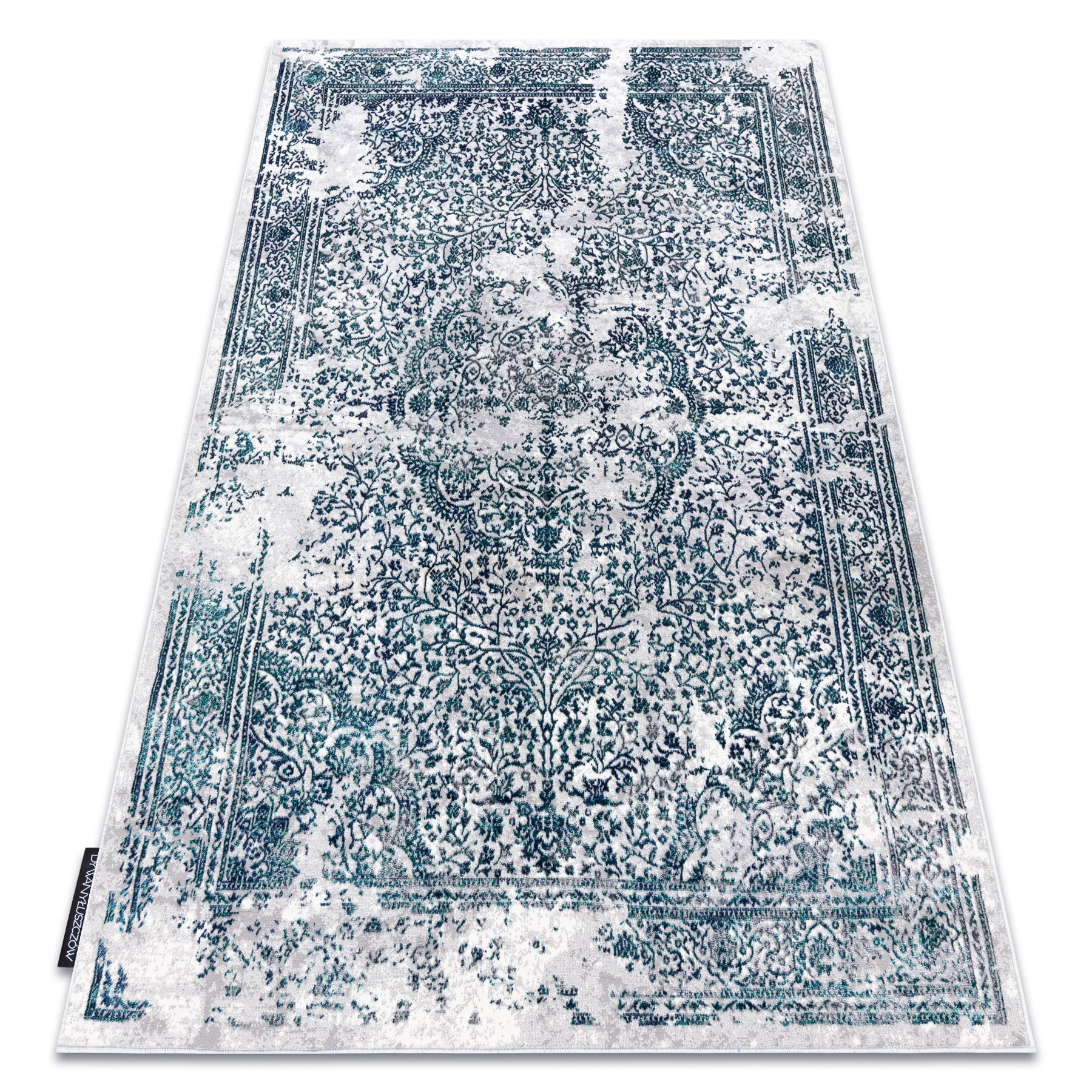 Dywan DE LUXE nowoczesny 2082 Ornament vintage przecierany - Strukturalny krem / szary 160x220 cm