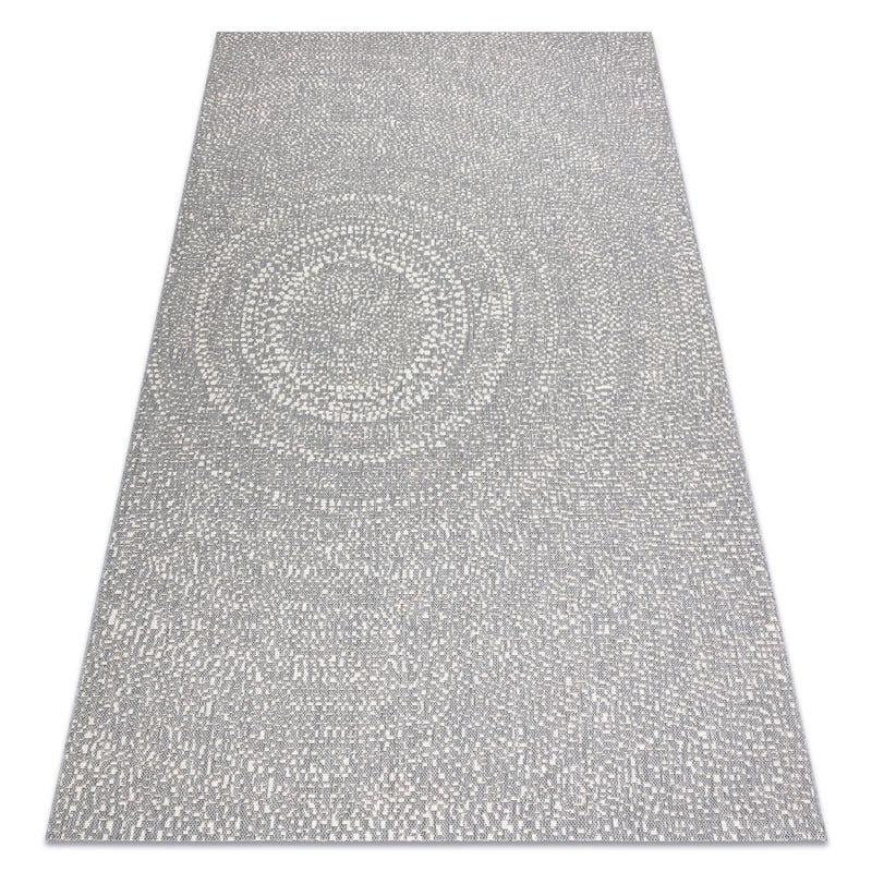 Dywan SZNURKOWY SIZAL FLAT 48832637 Koła, kropki szary / krem 200x290 cm