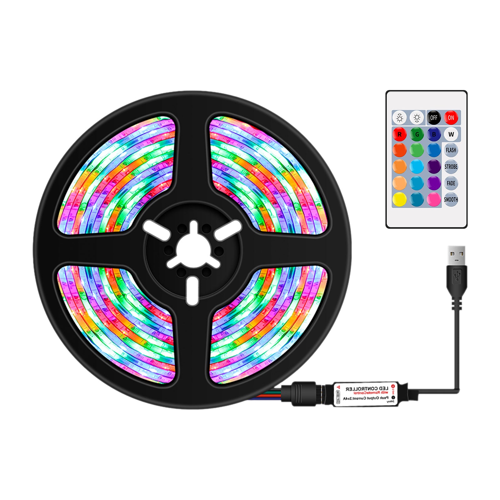 RGB taśma LED z 24Key Remote 16 kolor Flexible LED światła wodoodporny TV podświetlenie zasilany przez USB Ribbon światło do dekoracja domu