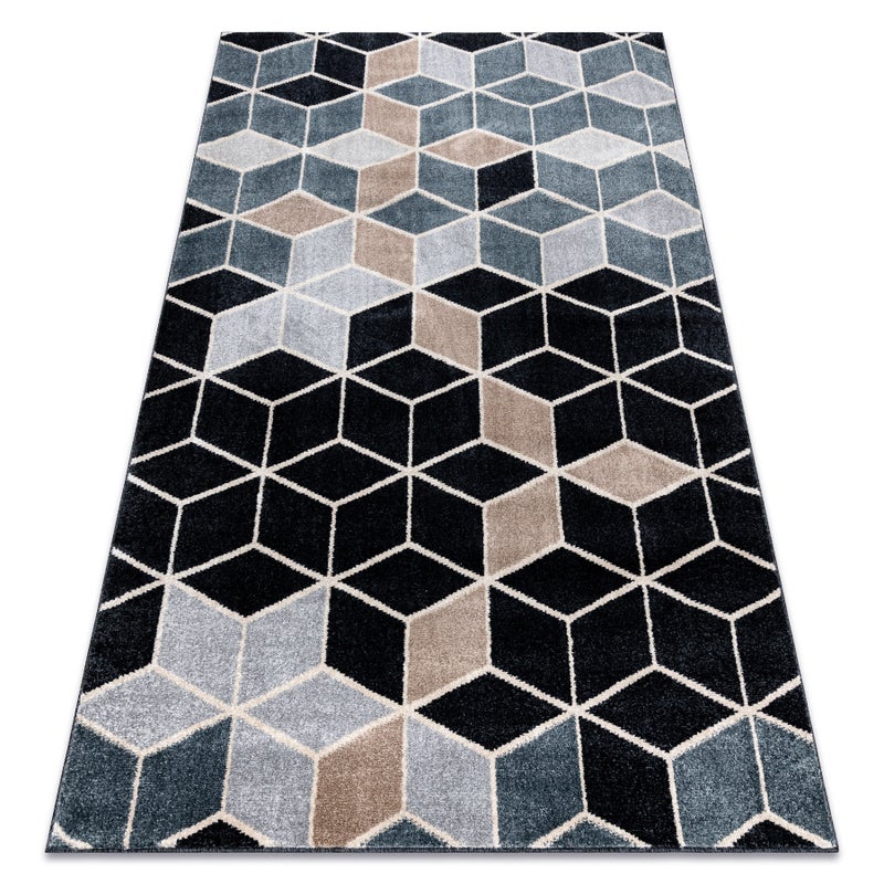 Dywan POLI 9139A Cube kostka 3D czarny / szary 120x170 cm
