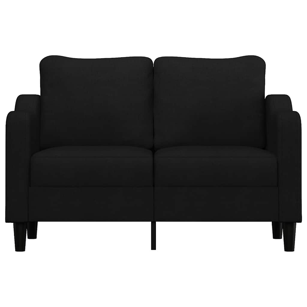 Sofa 2-osobowa, czarna, 120 cm, tapicerowana tkaniną