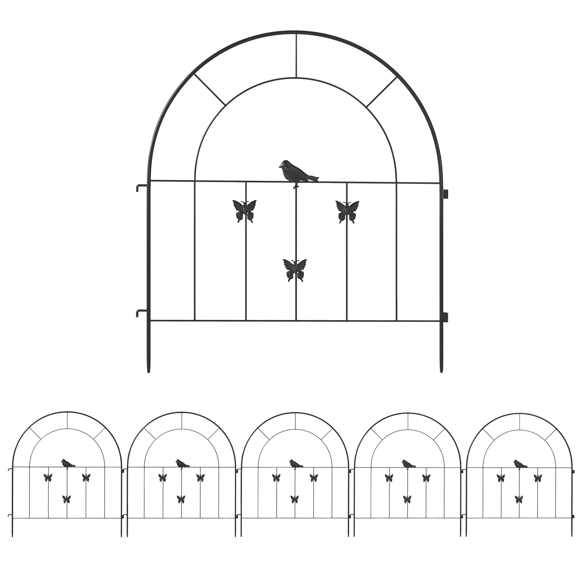 ogrodzenie ogrodowe ogrodzenie stal 300 cm x 70 cm wysoki dekoracyjny lattice ogrodzenie zestaw ogrodzenie elementy czarny