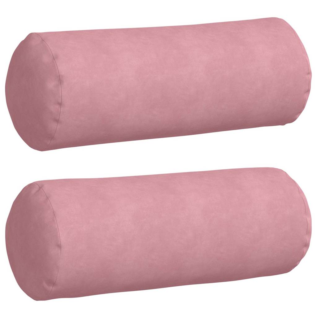 Poduszki Wałkowe 2 pcs Różowy Ø 25 x 70 cm Tkanina sztruksowa