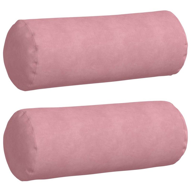 Poduszki Wałkowe 2 pcs Różowy Ø 25 x 70 cm Tkanina sztruksowa