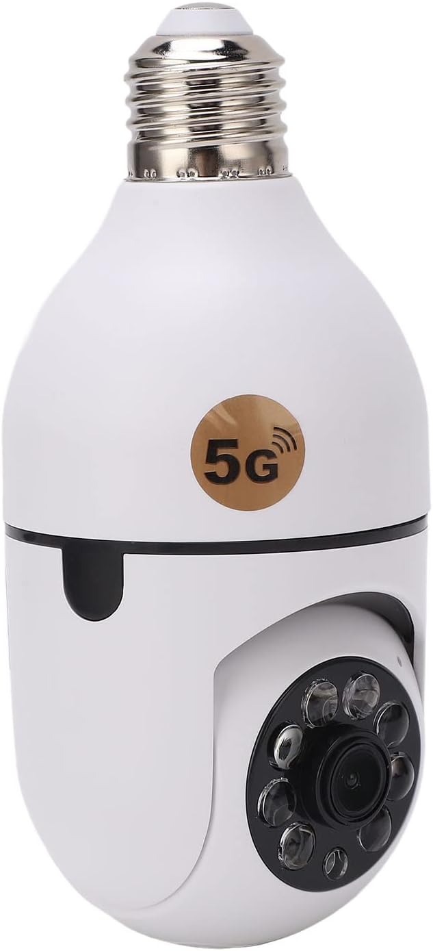 Kamera z żarówką, bezprzewodowa kamera do monitoringu domu z WiFi 360°, 2,4 GHz / 5G 1080P z detekcją ruchu, noktowizorem w podczerwieni, funkcj