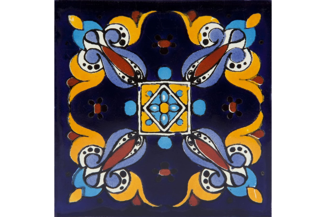 Meksykańskie płytki ceramiczne Cuadrado – 30 unikalnych dekoracyjnych płytek ściennych z motywami 10,5x10,5 cm do łazienki, prysznica, kuchni