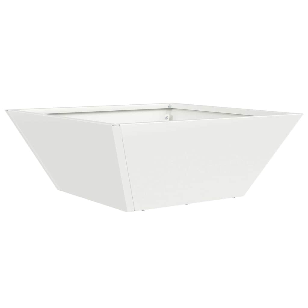 Doniczka ogrodowa Biały 40 x 40 x 15 cm Stal zimnogięta