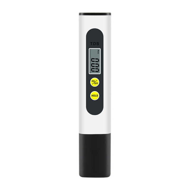 Cyfrowy tester jakości wody do systemów RO-RODI, akwariów, hydroponiki, zakres pomiarowy od 0 do 9990 ppm, skok co 1 ppm, dokładność odczytu 2%.